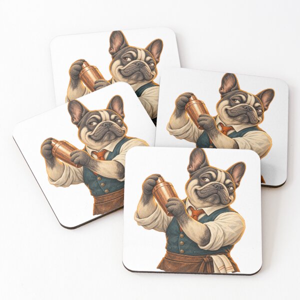 Item preview, French Bulldog Cocktail Bartender designed and sold by ArtikaCreative.