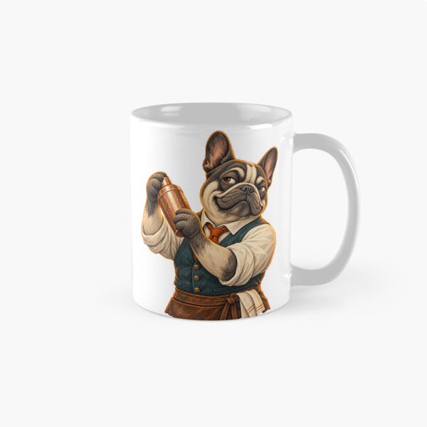 Item preview, French Bulldog Cocktail Bartender designed and sold by ArtikaCreative.