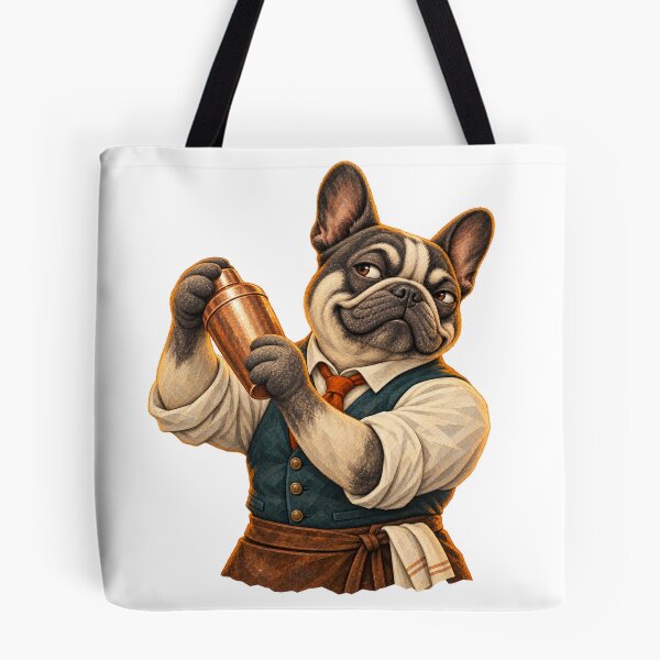 Item preview, French Bulldog Cocktail Bartender designed and sold by ArtikaCreative.
