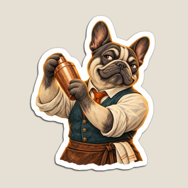 Item preview, French Bulldog Cocktail Bartender designed and sold by ArtikaCreative.