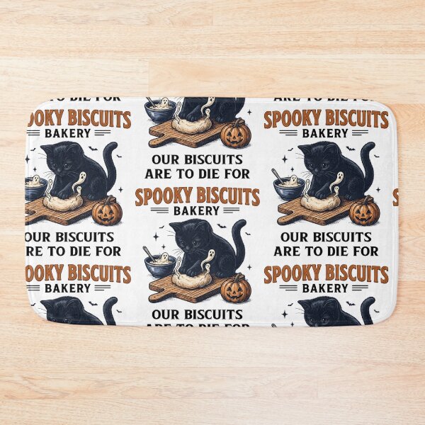 Item preview, Spooky Biscuits Bakery Halloween Cat Baking Pun designed and sold by RDGNR.