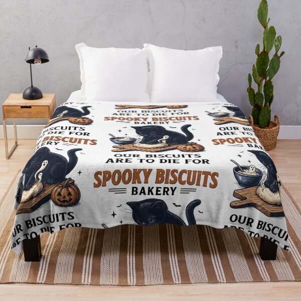 Item preview, Spooky Biscuits Bakery Halloween Cat Baking Pun designed and sold by RDGNR.