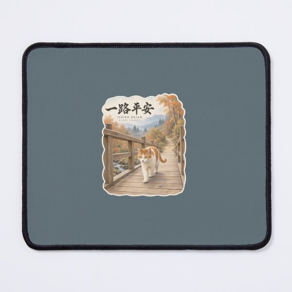 Item preview, Ichiro Heian 一路平安 Japanese Cat Sticker – Safe Travels Ahead designed and sold by KOTOWA.