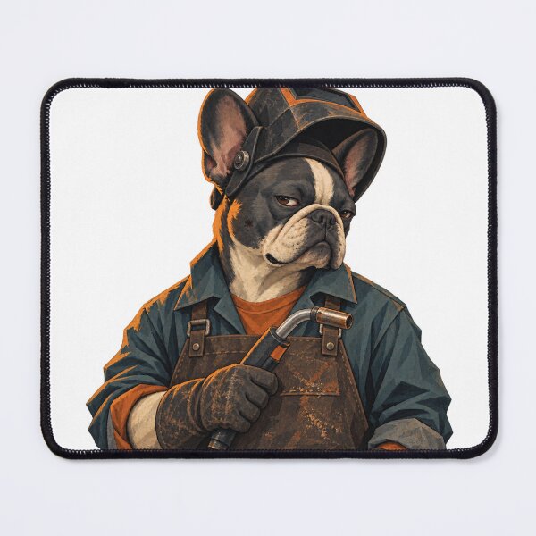 Item preview, French Bulldog Welder at Work designed and sold by ArtikaCreative.