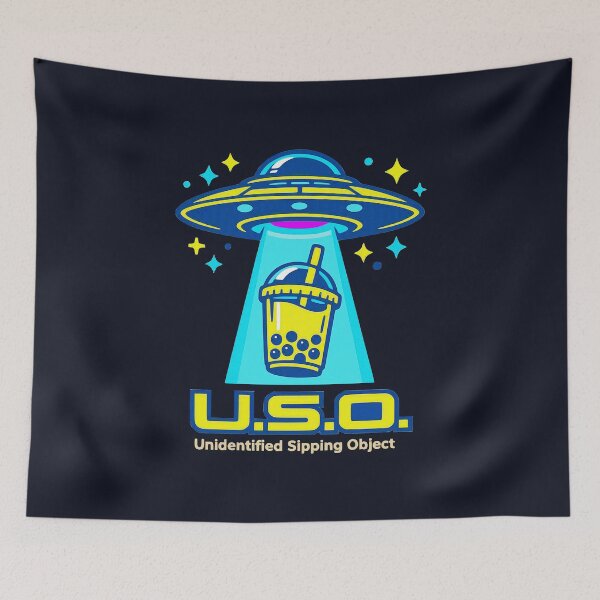 Item preview, UFO Boba Tea Unidentified Sipping Object Cute Space Alien designed and sold by KungPowUnicorn.