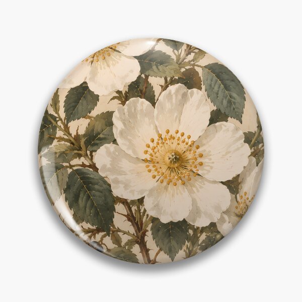 Item preview, Botanical White Rose Watercolour on Aged Parchment designed and sold by Jozefin's Studio.