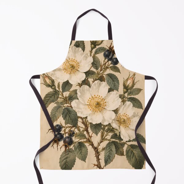 Item preview, Botanical White Rose Watercolour on Aged Parchment designed and sold by Jozefin's Studio.