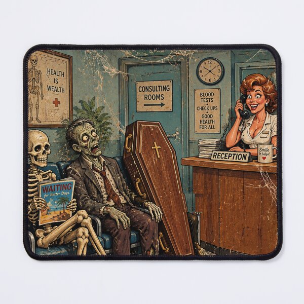 Item preview, Queuing at the GP's surgery designed and sold by halibutgoatramb.