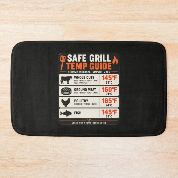 Item preview, Meat Temperature Magnet – Safe Grill Temp Guide BBQ Cooking Chart designed and sold by astersgraphics.