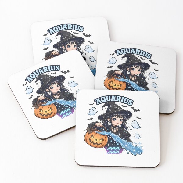 Item preview, Aquarius Halloween Witch Cute Cartoon designed and sold by Zodiac Celestial Art.