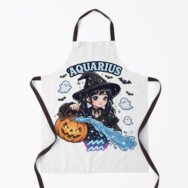 Item preview, Aquarius Halloween Witch Cute Cartoon designed and sold by Zodiac Celestial Art.