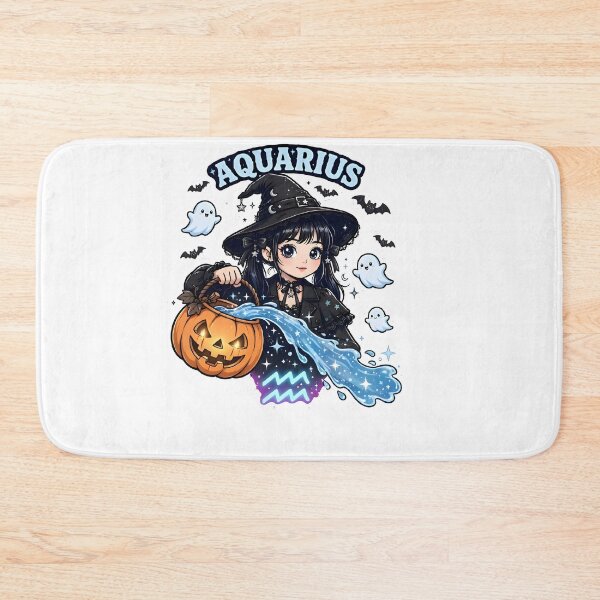 Item preview, Aquarius Halloween Witch Cute Cartoon designed and sold by Zodiac Celestial Art.