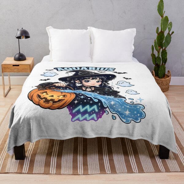 Item preview, Aquarius Halloween Witch Cute Cartoon designed and sold by Zodiac Celestial Art.