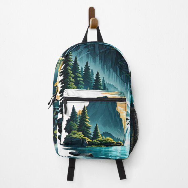 Item preview, Mystical Waterfall Mountain Forest Landscape designed and sold by CreativeNest Prints.