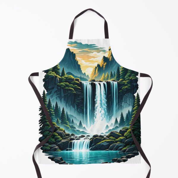 Artikelvorschau, Mystische Wasserfall-Bergwaldlandschaft entworfen und verkauft von CreativeNest Prints.