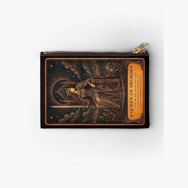 Item preview, Queen of Swords Tarot Card - Mystical Clarity & Independence Illustration designed and sold by ArcanaAbsolute.