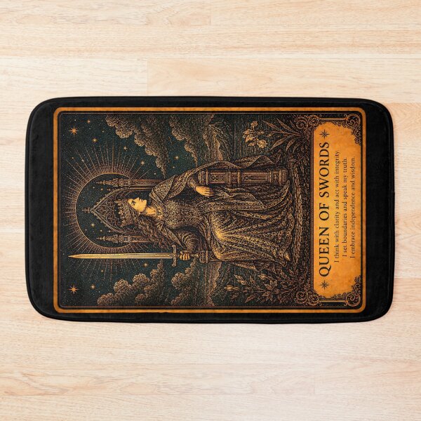 Item preview, Queen of Swords Tarot Card - Mystical Clarity & Independence Illustration designed and sold by ArcanaAbsolute.