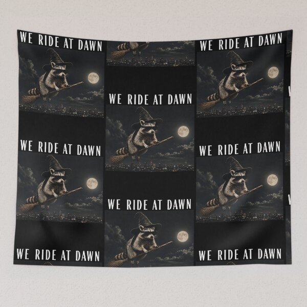 Item preview, We Ride at Dawn Raccoon Witch Moonlit Fantasy designed and sold by RDGNR.