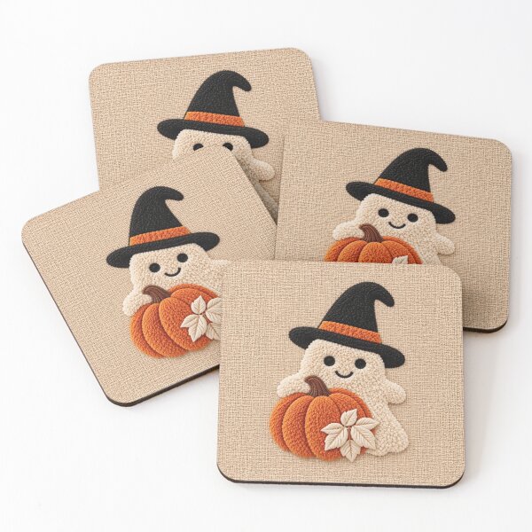 Item preview, Cute Halloween Ghost & Pumpkin - Cozy Spooky Season designed and sold by Ioanna-Studio.