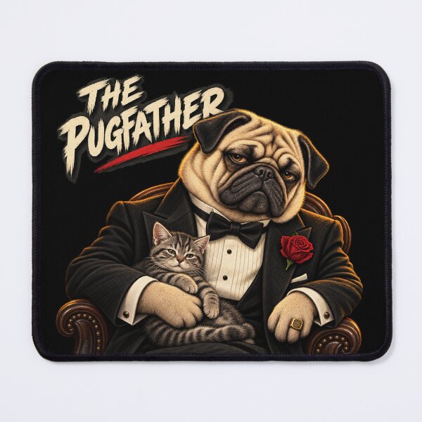 Item preview, The Pugfather Funny Mafia Pug designed and sold by ArtikaCreative.