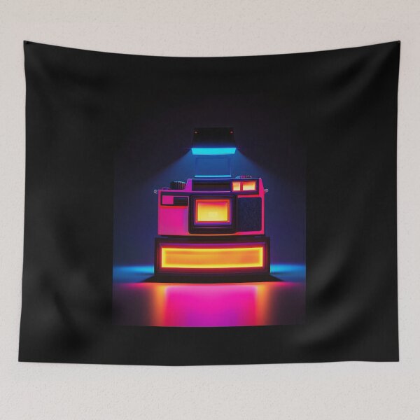 Item preview, Retro Polaroid Camera, 3d Render, Deep Black designed and sold by Checho30.