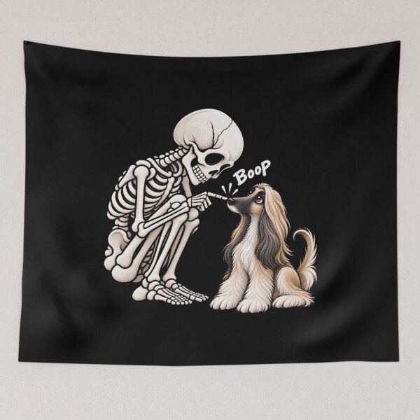 Artikelvorschau, Lustiges Skelett-Afghanischer Windhund Boop Halloween-Design Mama Papa entworfen und verkauft von rafaeltto.