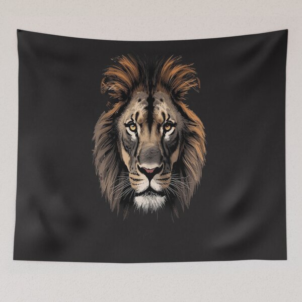 Item preview, The Functional Strength Nomad Intense Lion Portrait Golden Eyes Design designed and sold by Bennie Singh.