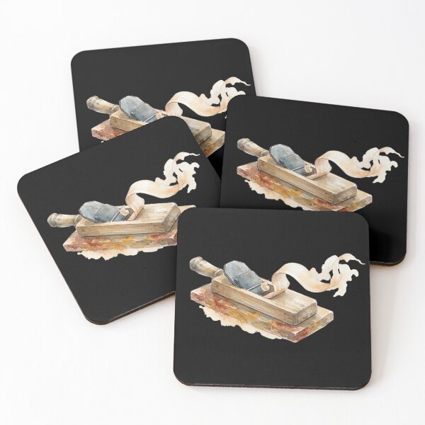 Item preview, Vintage Wood Planer Carpentry Watercolor Art Design designed and sold by bvdesignart.