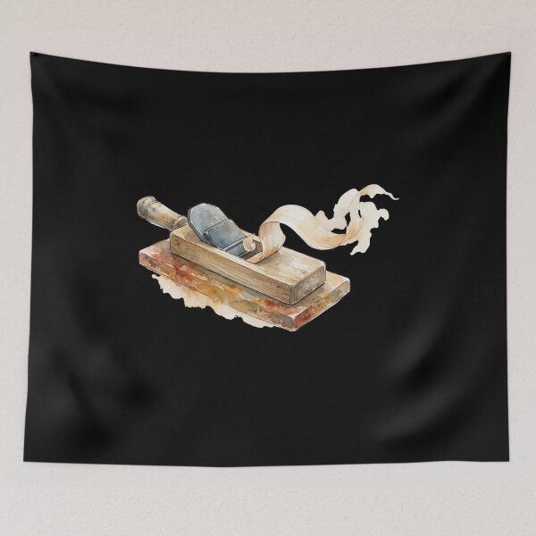 Item preview, Vintage Wood Planer Carpentry Watercolor Art Design designed and sold by bvdesignart.