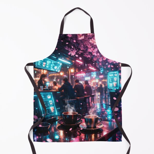 Item preview, Neon Cherry Blossom City Night | Futuristic Japanese Cityscape Illustration | Dreamy Sakura Lights & Cyberpunk Wall Art designed and sold by PaintedPixels01.