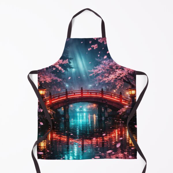 Item preview, Neon Cherry Blossom City Night | Futuristic Japanese Cityscape Illustration | Dreamy Sakura Lights & Cyberpunk Wall Art designed and sold by PaintedPixels01.