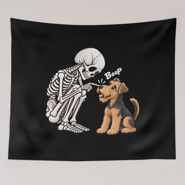 Item preview, Funny Skeleton Airedale Terrier Dog Boop Halloween Design Mom Dad designed and sold by rafaeltto.