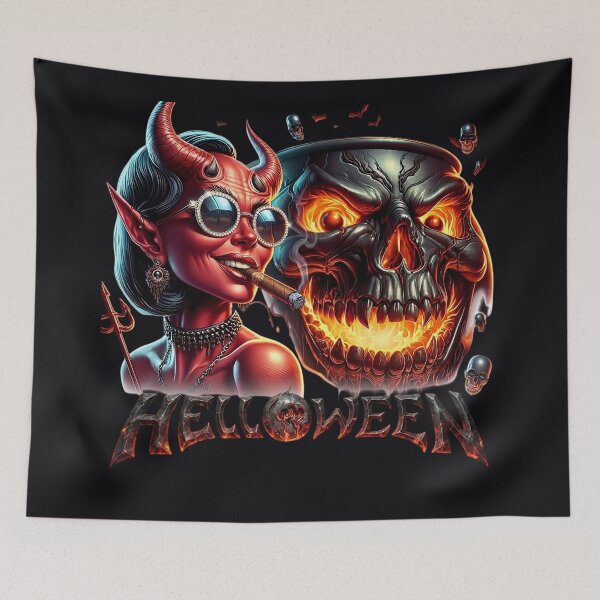 Item preview, Halloween She Devil Cigar Skull Cauldron designed and sold by Voodoo Store Paranormal Collections.