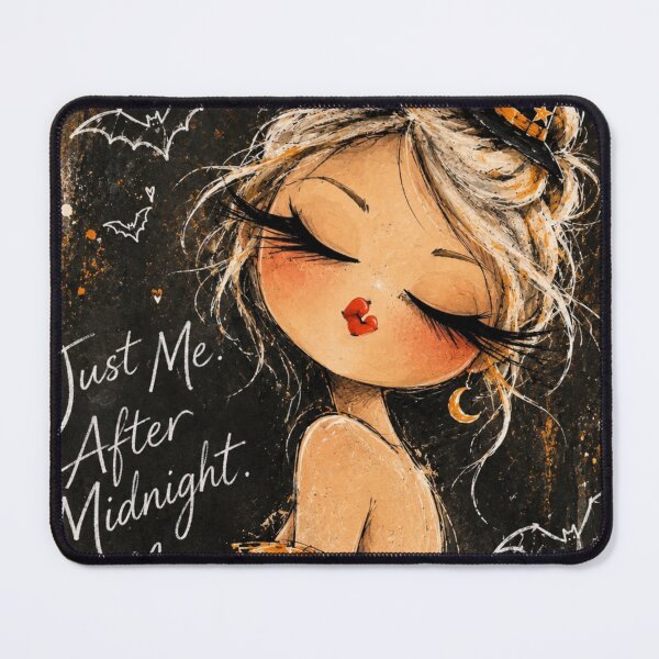 Item preview, Just Me After Midnight – Whimsical Witch Halloween Art designed and sold by byMosia.