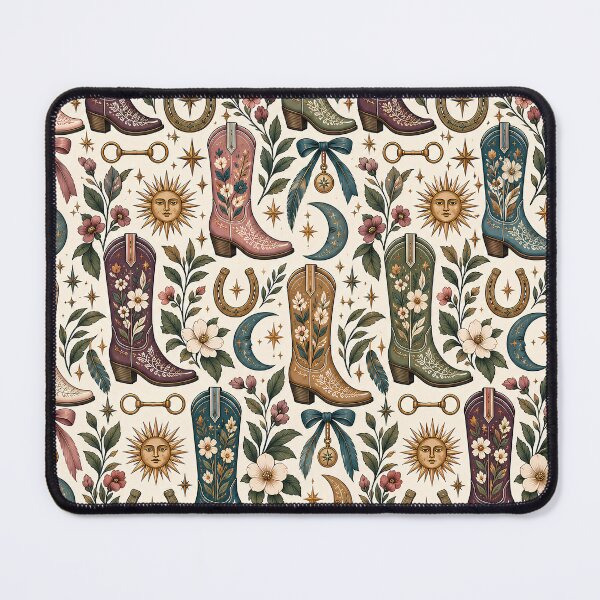 Item preview, Celestial Cowboy Boots Floral Pattern designed and sold by Sandy Beach Decor.