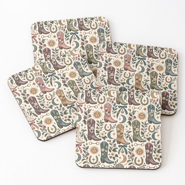 Item preview, Celestial Cowboy Boots Floral Pattern designed and sold by Sandy Beach Decor.