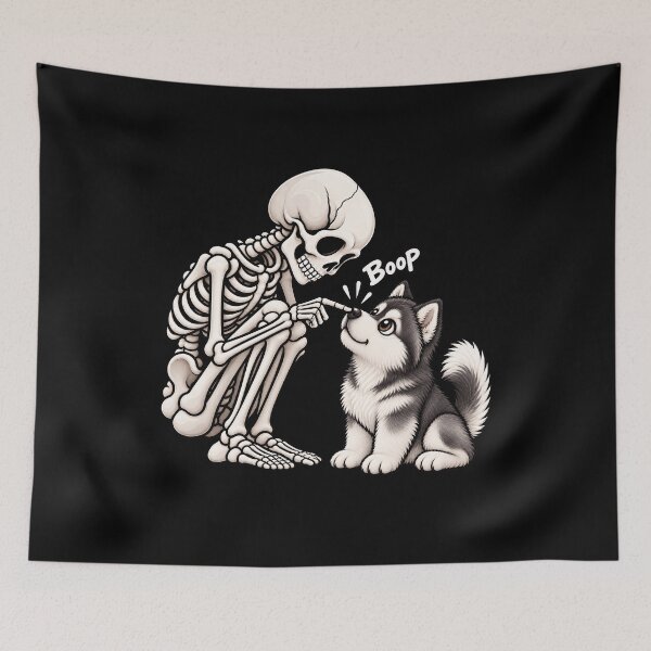 Item preview, Funny Skeleton Alaskan Malamute Dog Boop Halloween Design Mom Dad designed and sold by rafaeltto.