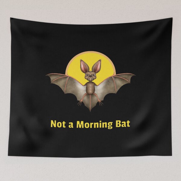 Item preview, Not a Morning Bat Funny Nocturnal Humor designed and sold by Vac1.