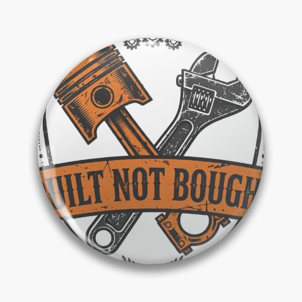 Item preview, Built Not Bought — Vintage Garage Mechanic Badge designed and sold by Dudas Garage & Outdoors.