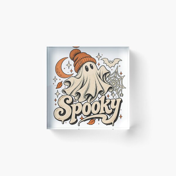 Item preview, Cute Ghost Orange Beanie Spooky Retro Halloween Art designed and sold by DesignArtist.ia.
