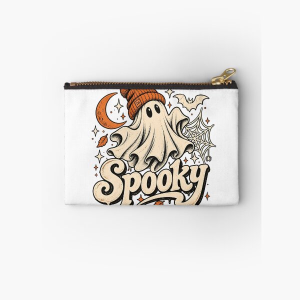 Item preview, Cute Ghost Orange Beanie Spooky Retro Halloween Art designed and sold by DesignArtist.ia.
