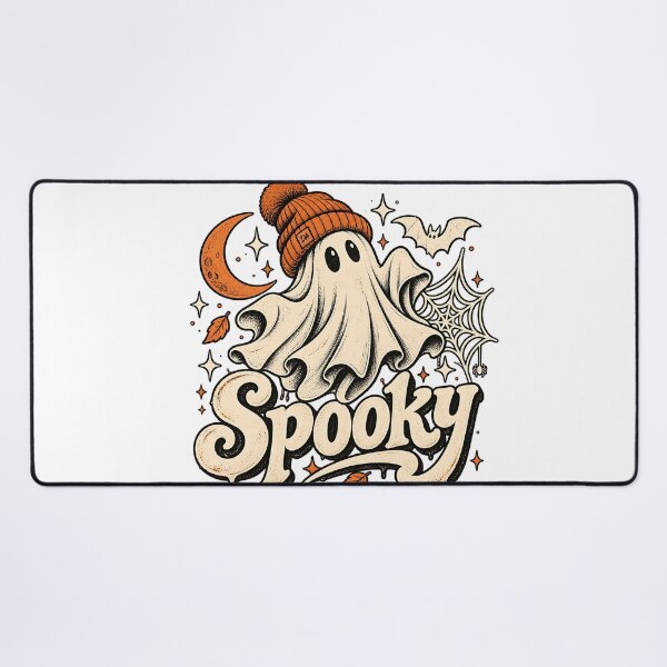 Item preview, Cute Ghost Orange Beanie Spooky Retro Halloween Art designed and sold by DesignArtist.ia.
