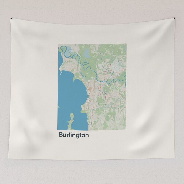 Artikelvorschau, Minimalistische Kartenkunst aus Burlington entworfen und verkauft von MapsNerd.