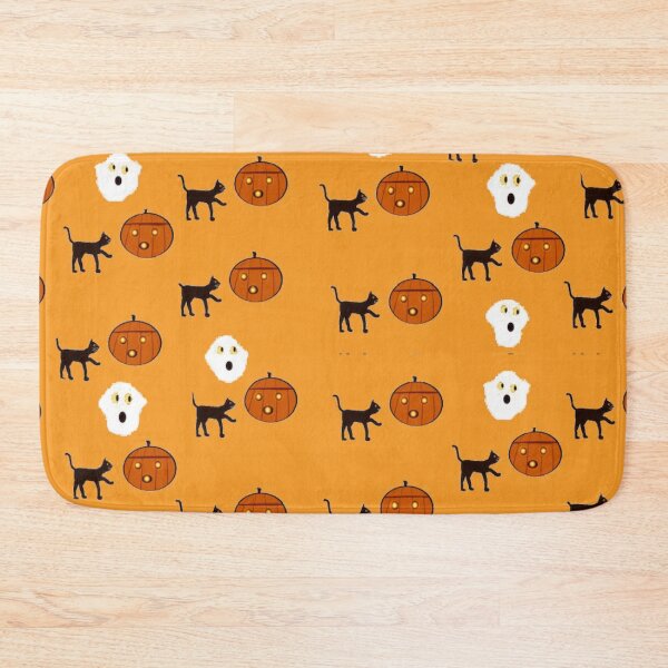 Item preview, Halloween Pattern with Cats and Pumpkins designed and sold by Elaine M Hayward .