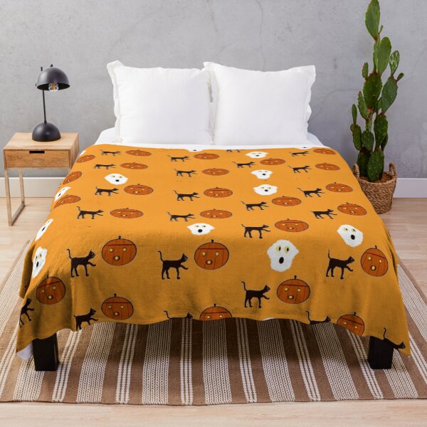 Item preview, Halloween Pattern with Cats and Pumpkins designed and sold by Elaine M Hayward .