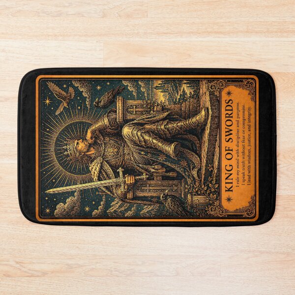 Item preview, King of Swords Tarot Card - Vintage Authority & Wisdom Illustration designed and sold by ArcanaAbsolute.