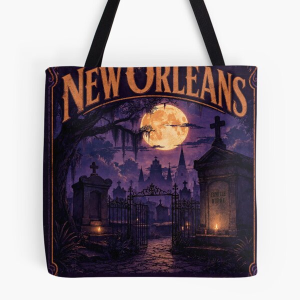 Item preview, New Orleans Louisiana Vintage Halloween Haunted Cemetery designed and sold by JIGUWORLD.
