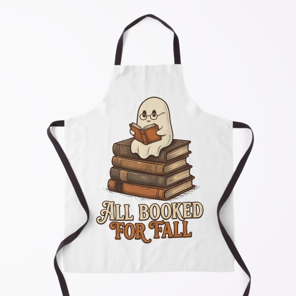 Item preview, All Booked For Fall Funny Ghost Reading Book Retro Halloween T-shirt and sticker designed and sold by Billium Halder.