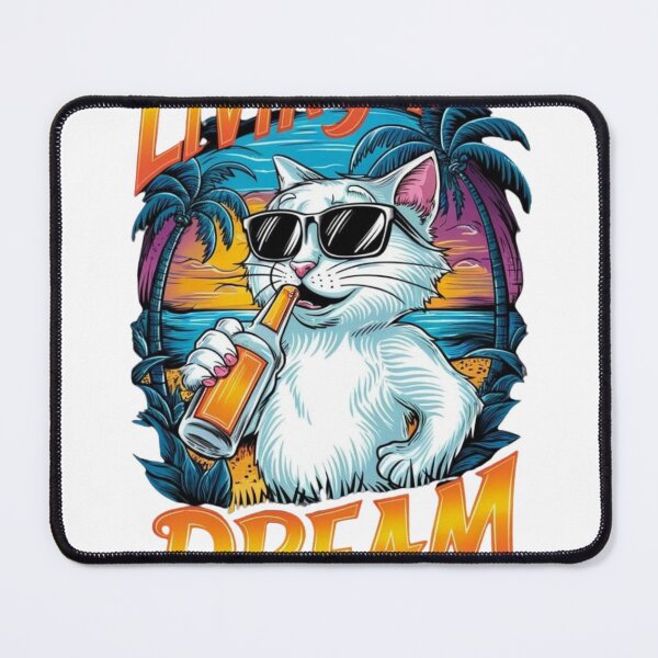 Item preview, Living the Dream Cat – Cute & Funny Cat Lover Design designed and sold by Cool Tee World .