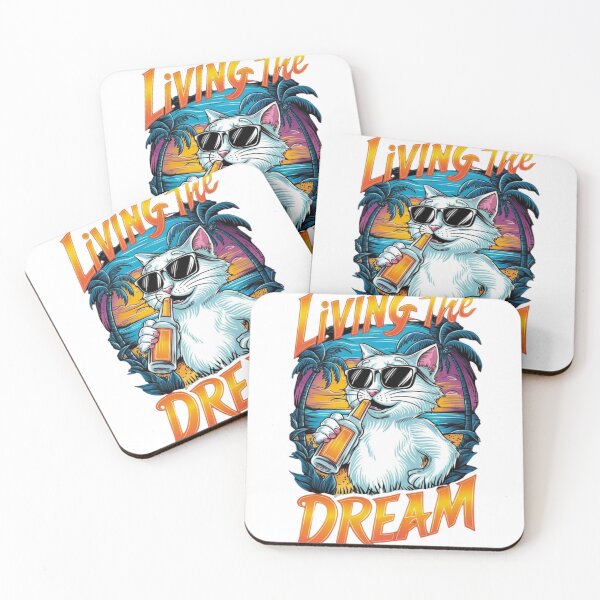 Item preview, Living the Dream Cat – Cute & Funny Cat Lover Design designed and sold by Cool Tee World .